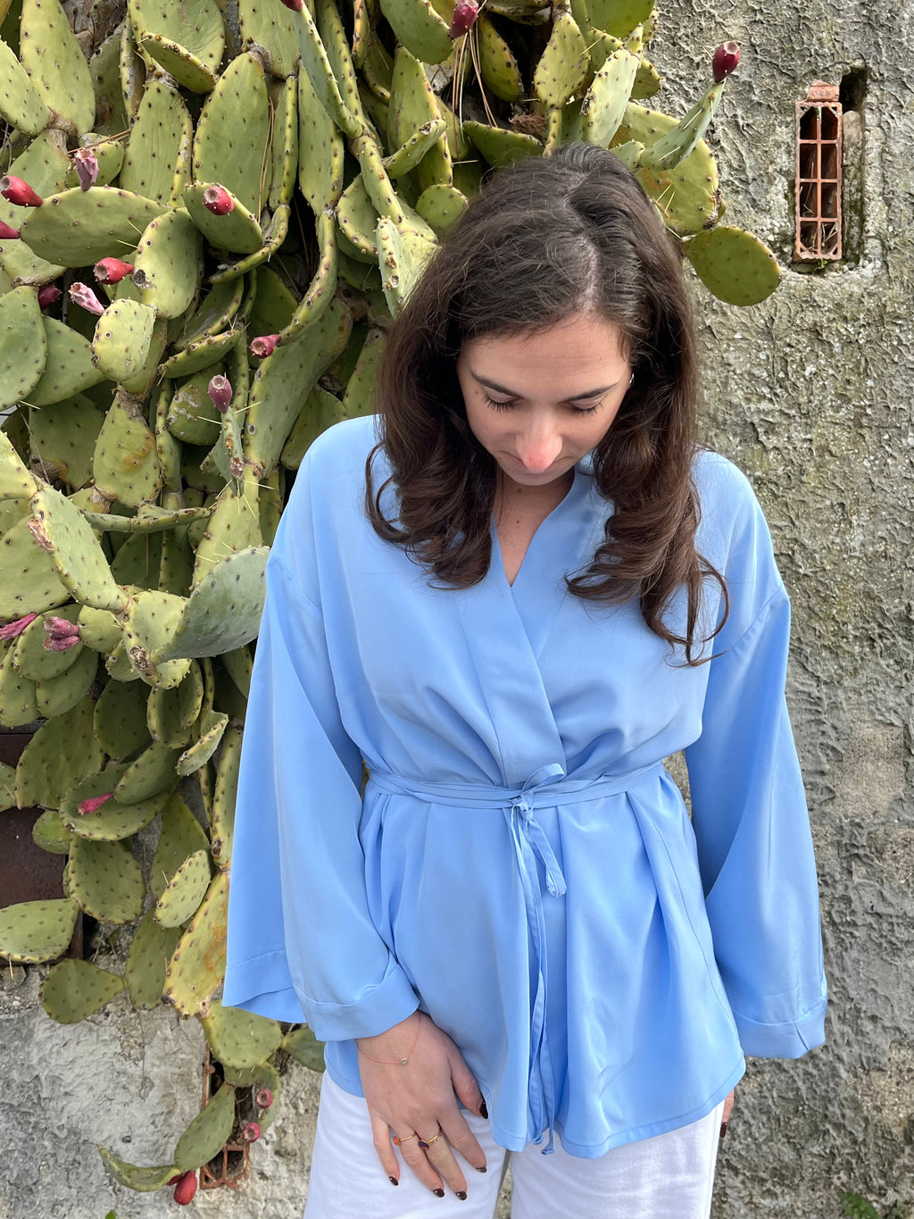 Kimono in seta Polmonaria