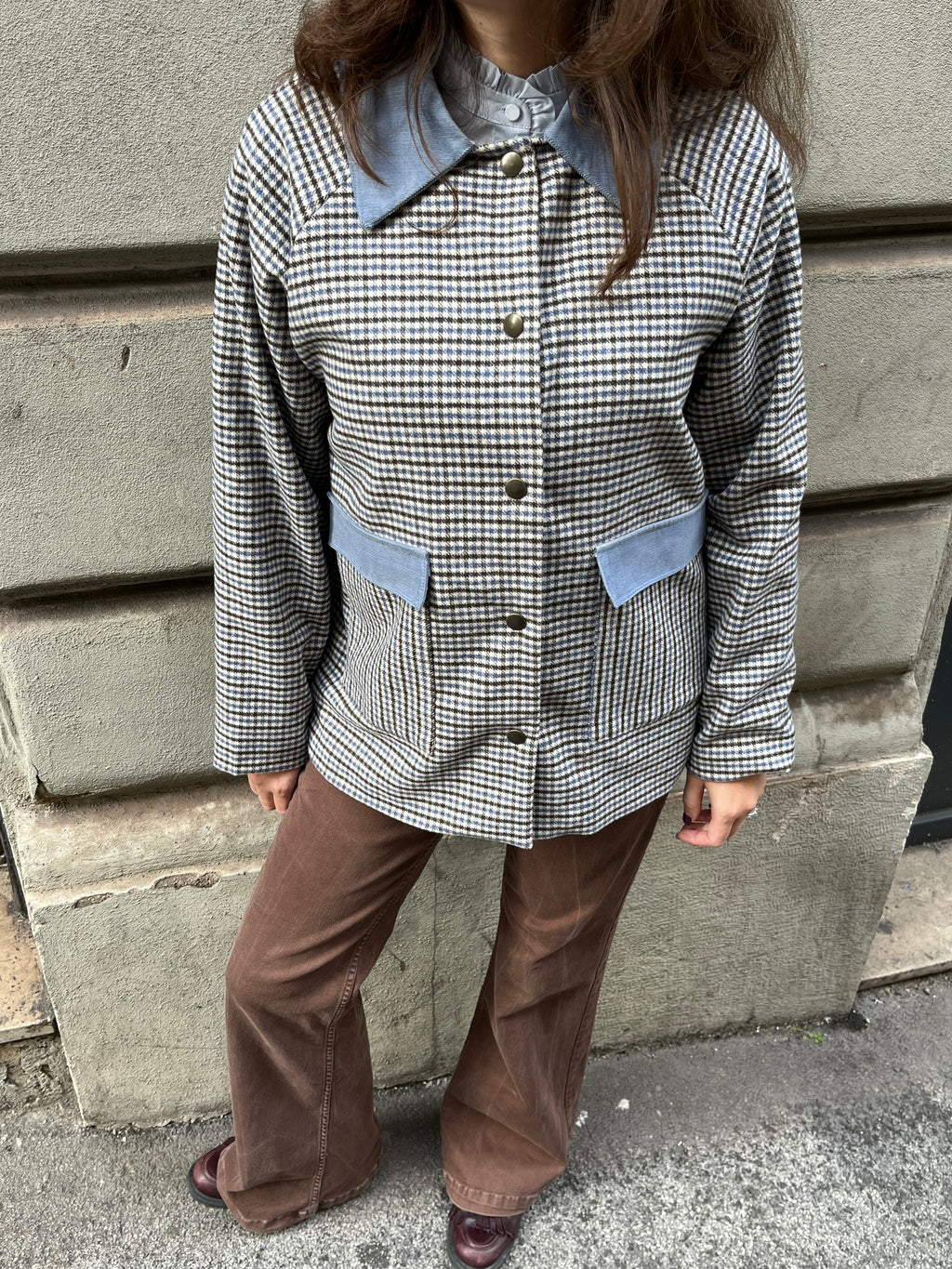 Giacchetta in lana Quadretti Cielo