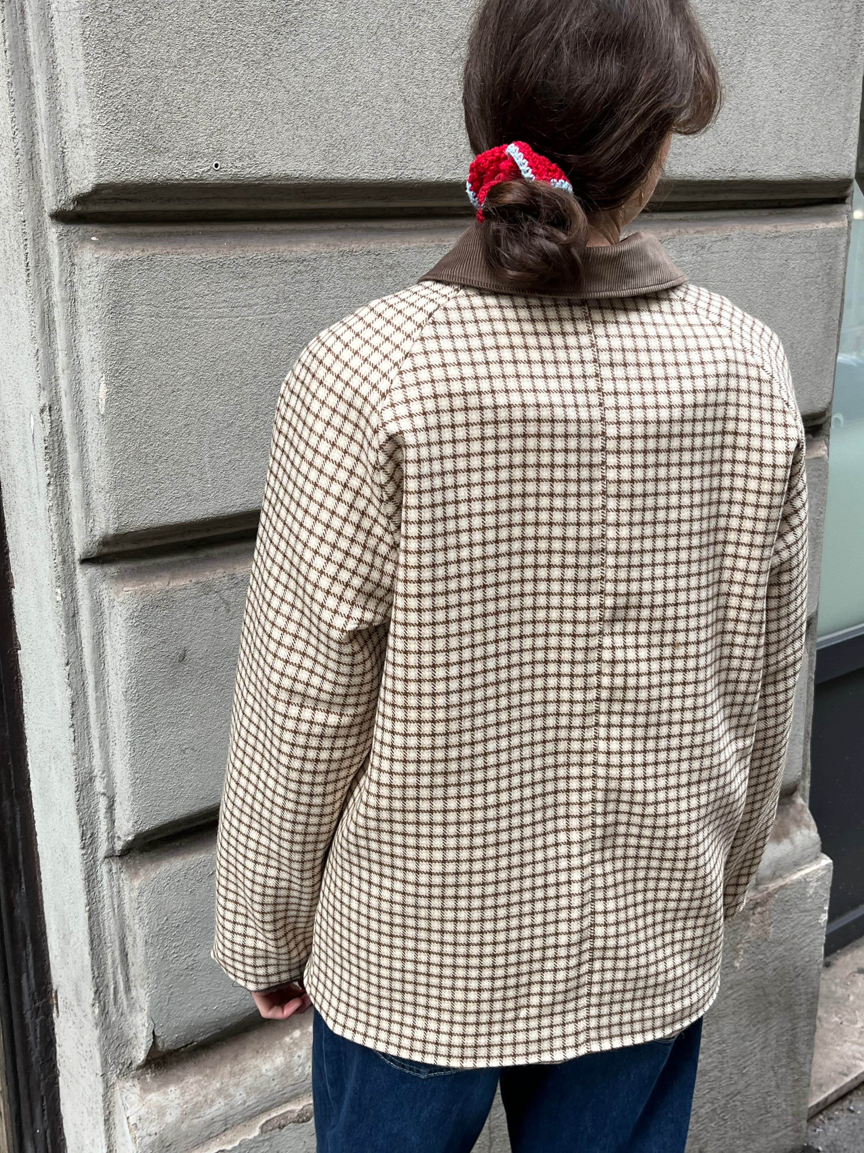 Giacchetta in lana Quadretti Castagna
