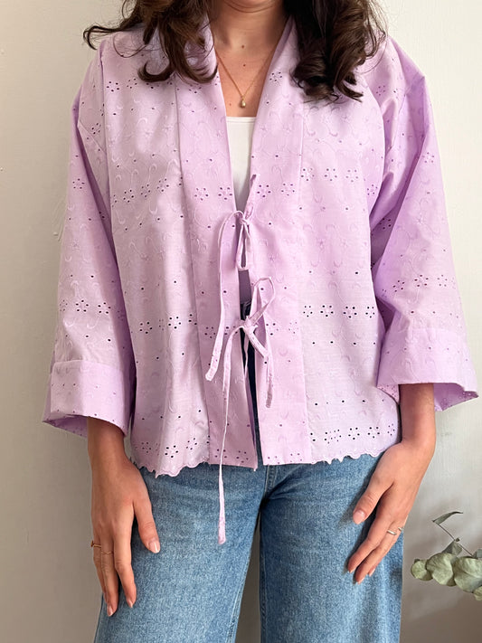 Kimono camicia violetta