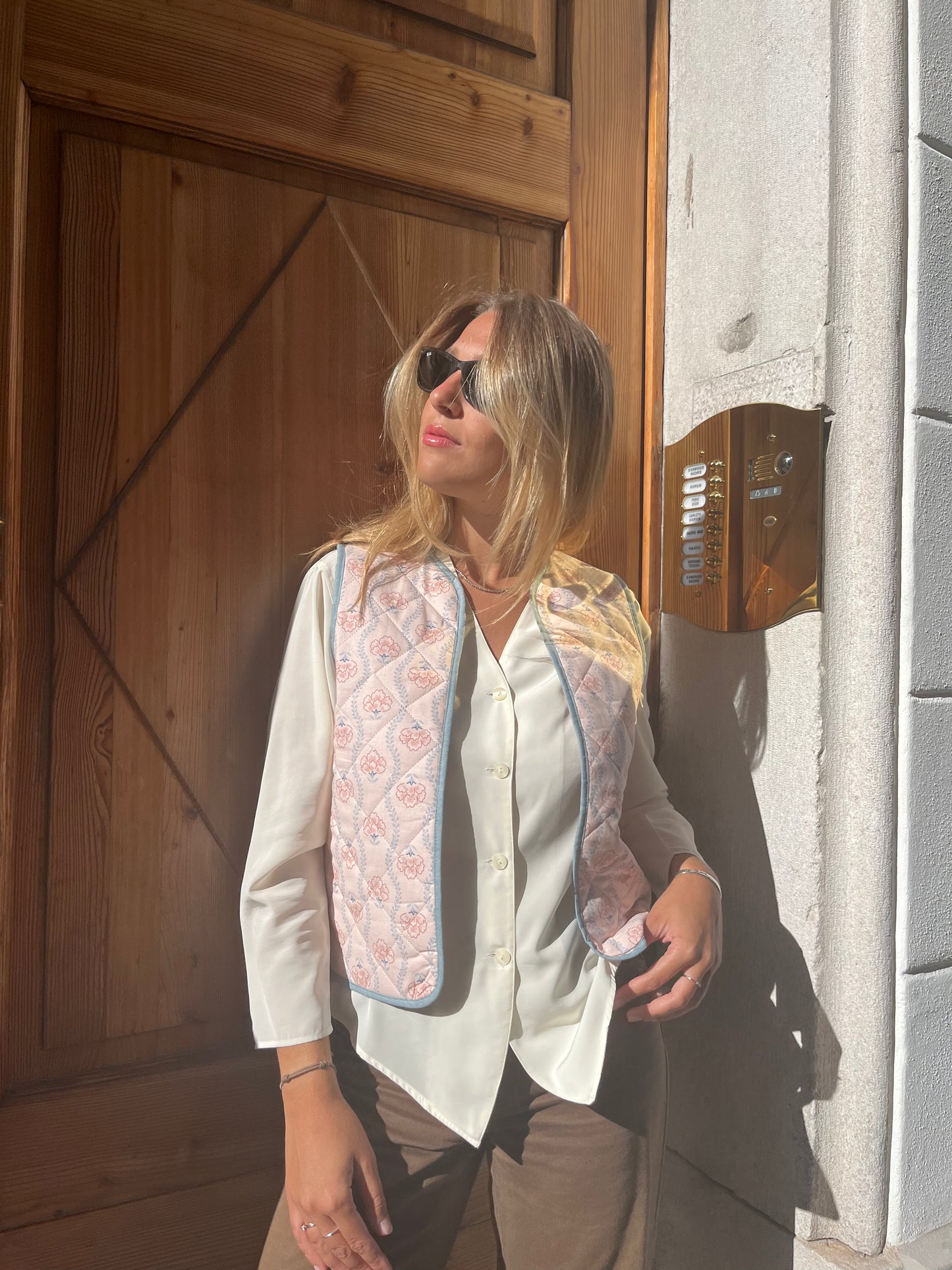 Smanicato rosa e azzurro