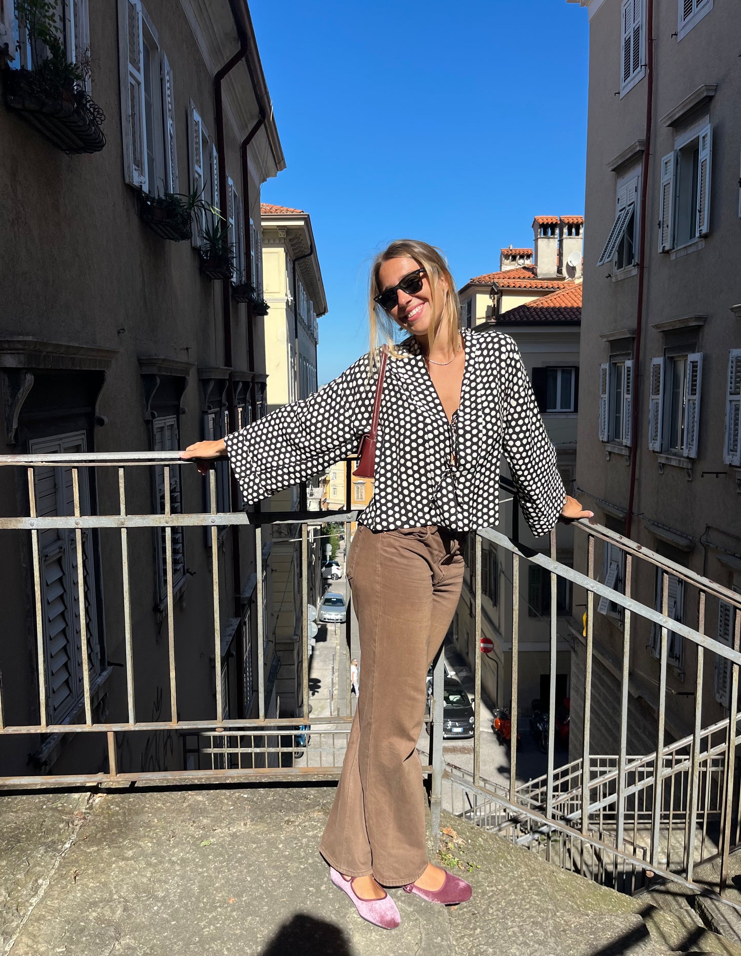 Kimono camicia a pois nero