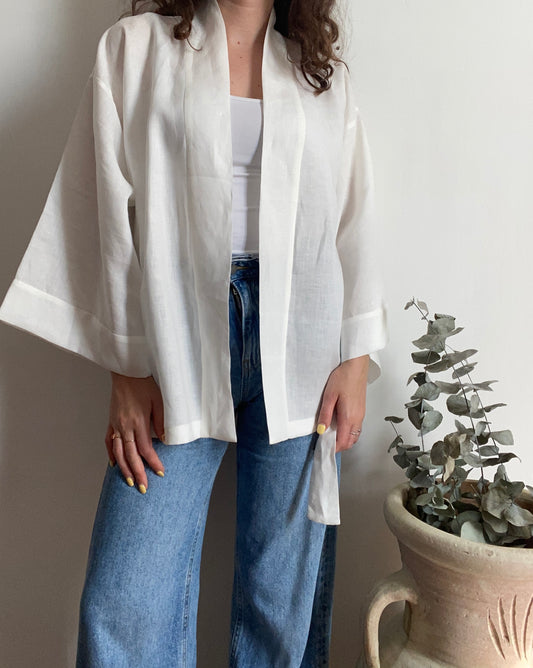 Kimono in lino Bianco