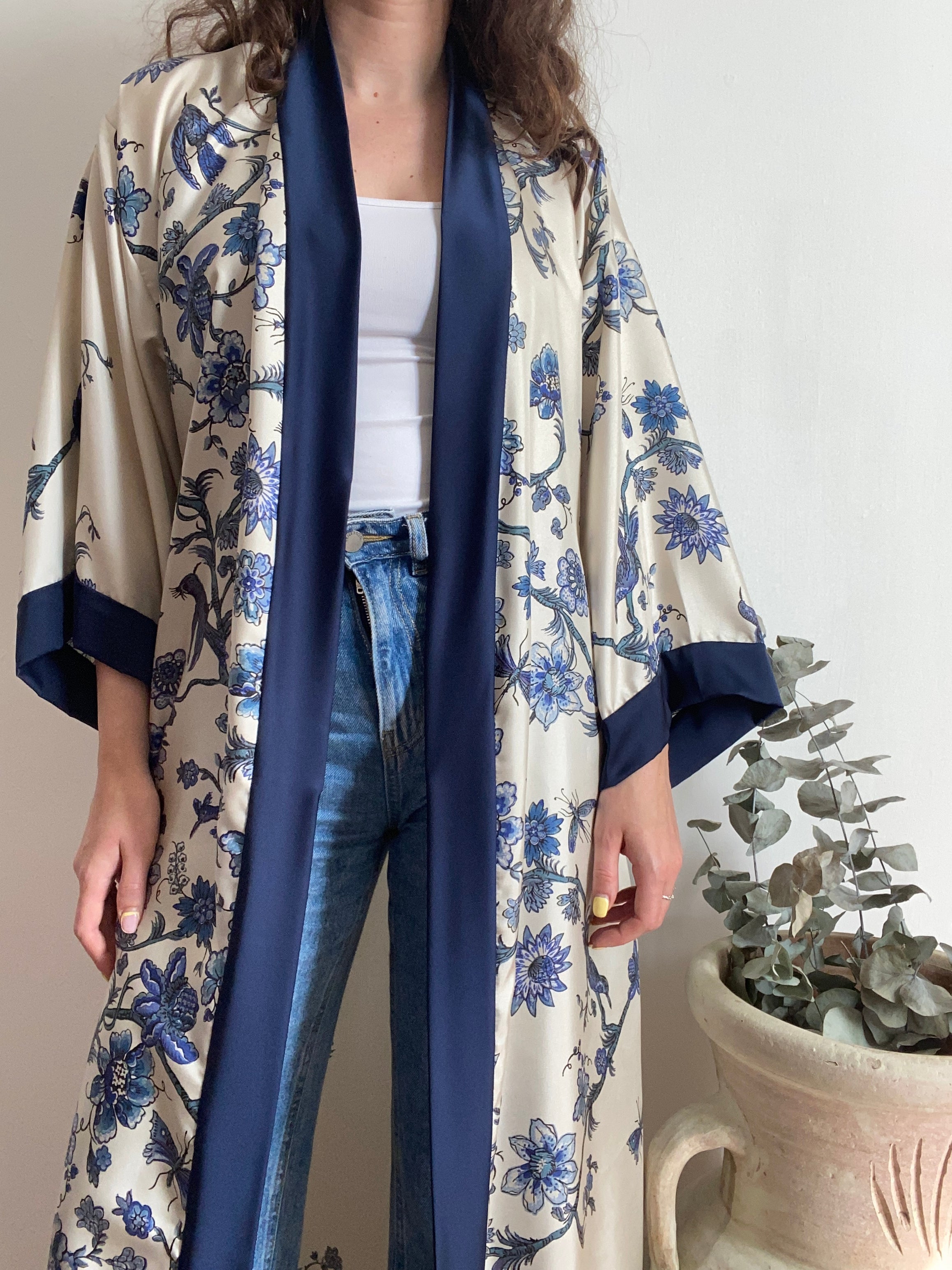 Kimono lungo in seta