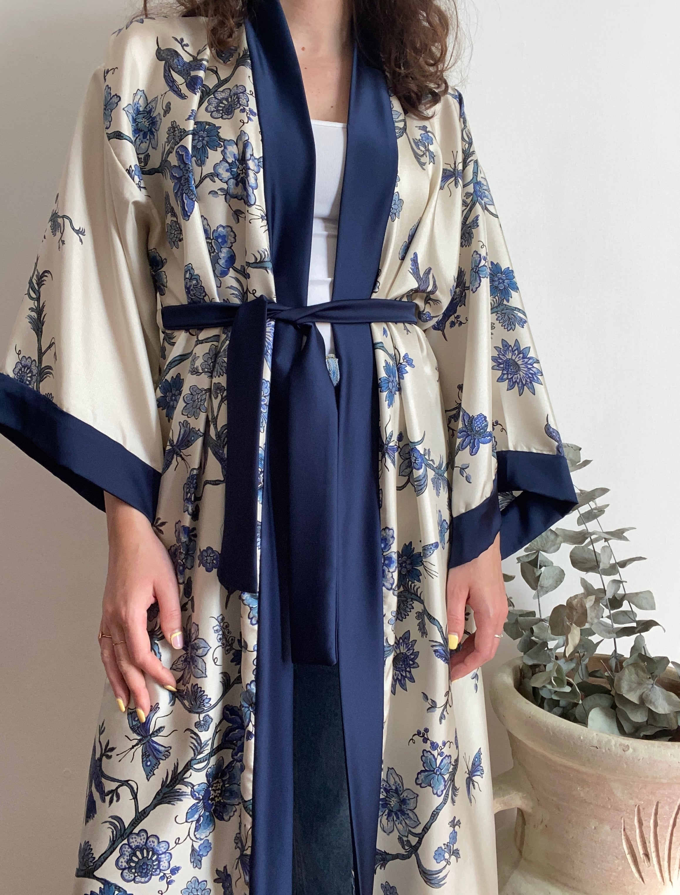 Kimono lungo in seta