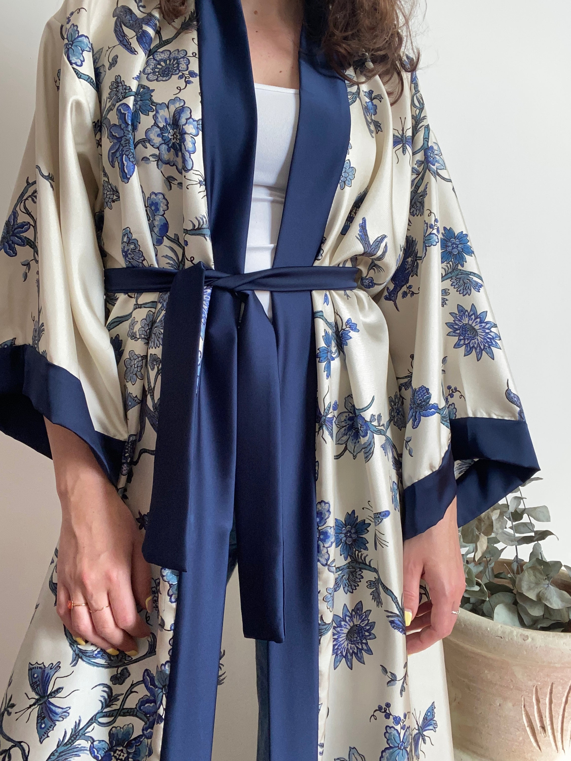 Kimono lungo in seta