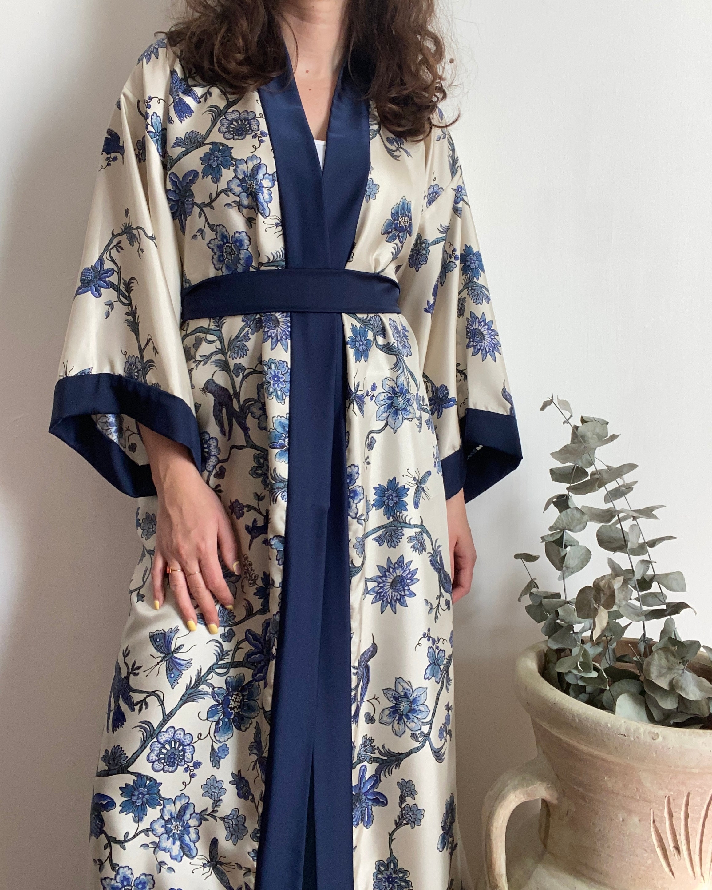 Kimono lungo in seta