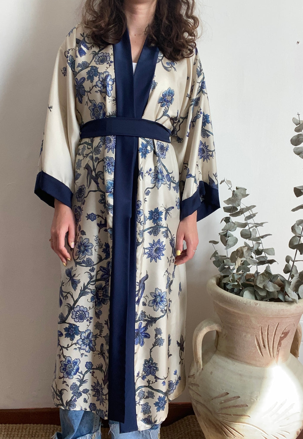 Kimono lungo in seta
