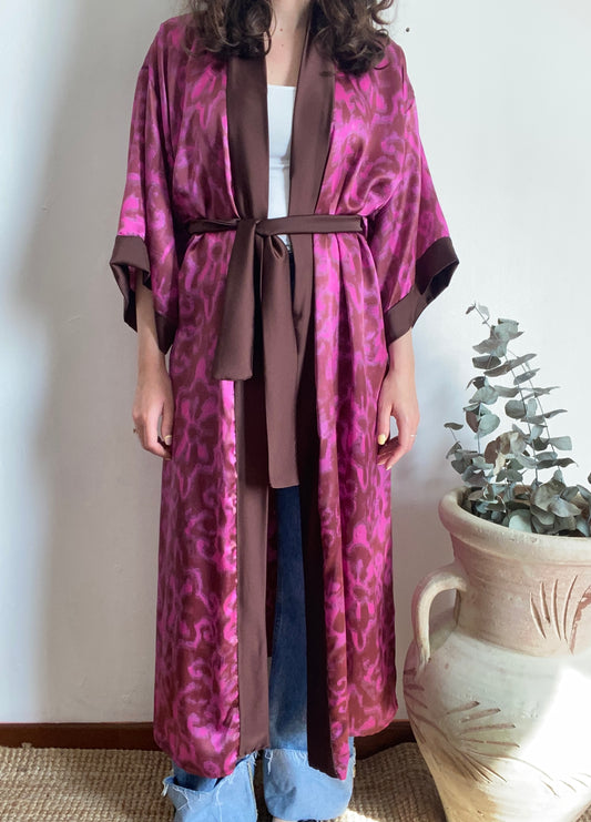 Kimono lungo in seta