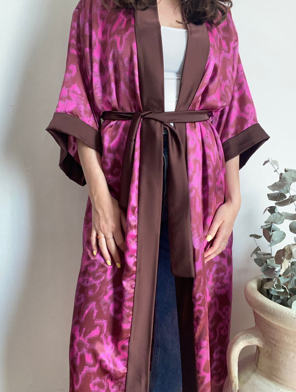 Kimono lungo in seta