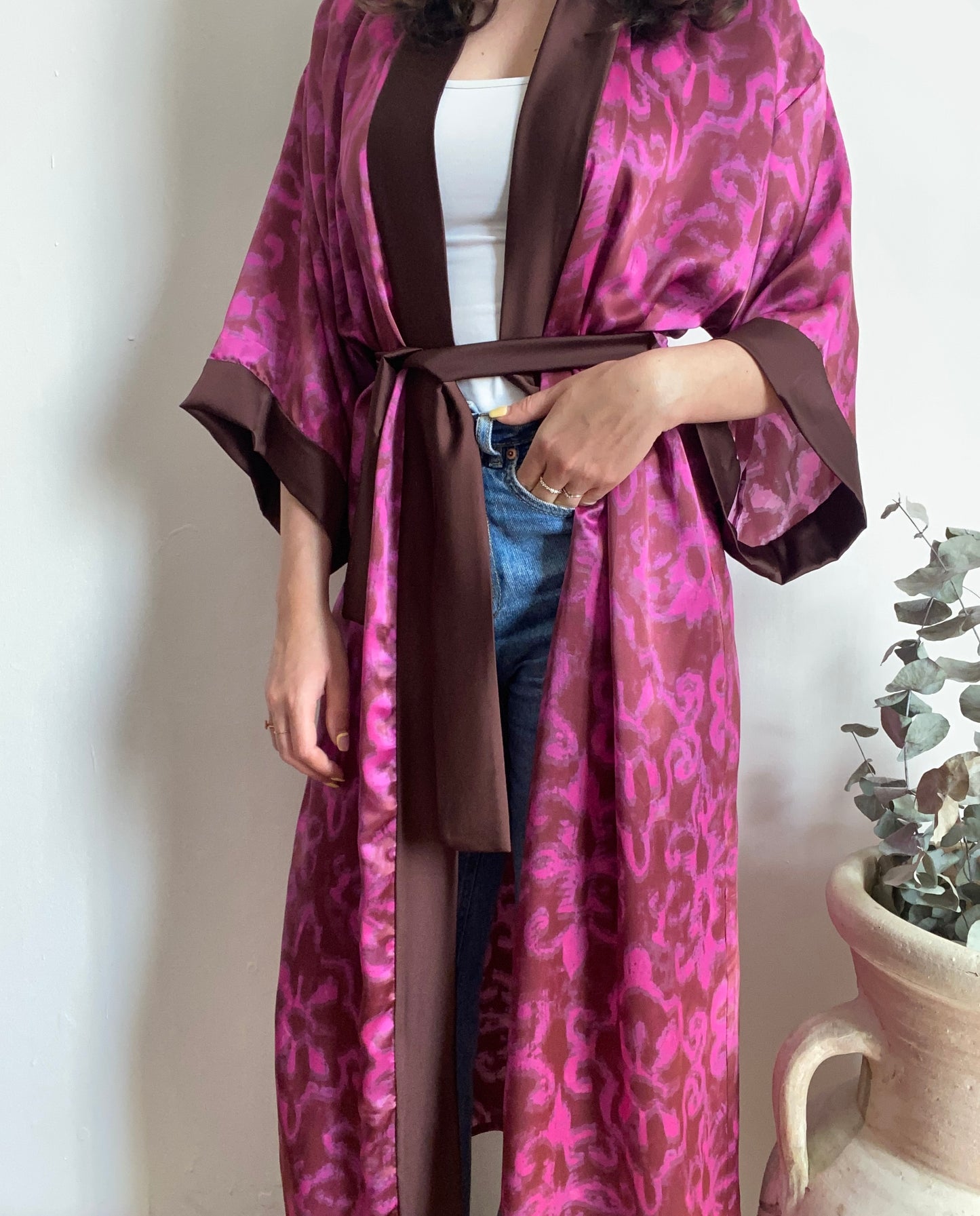 Kimono lungo in seta