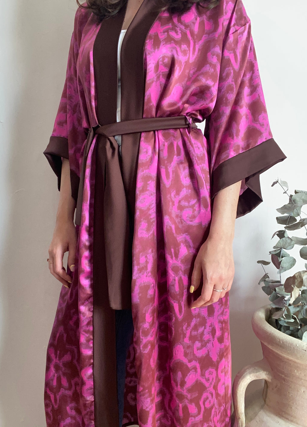 Kimono lungo in seta