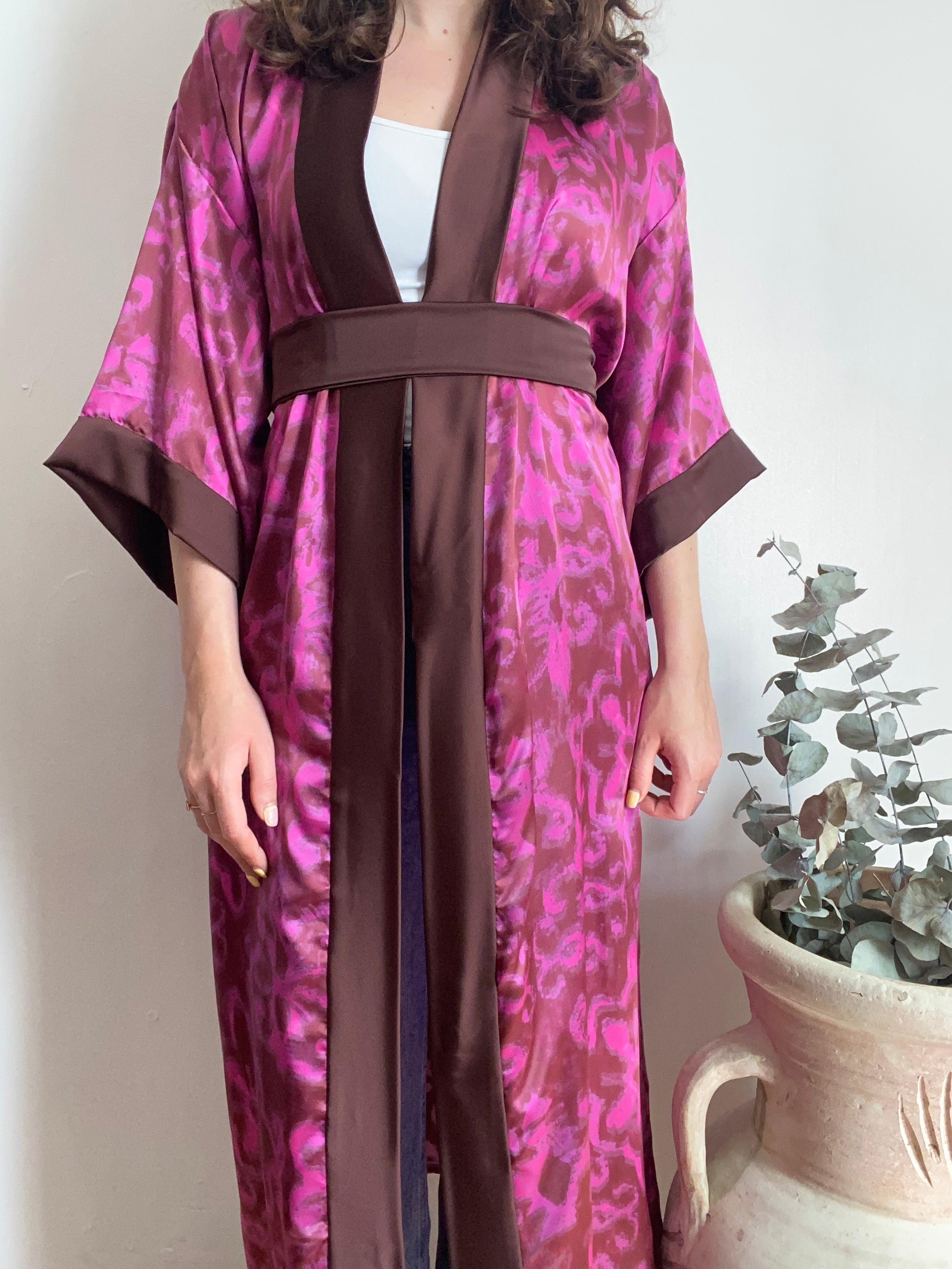 Kimono lungo in seta