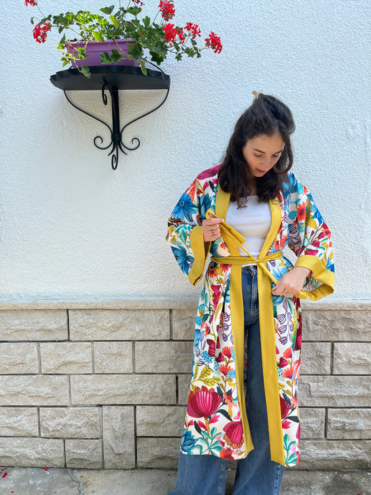 Kimono lungo in seta