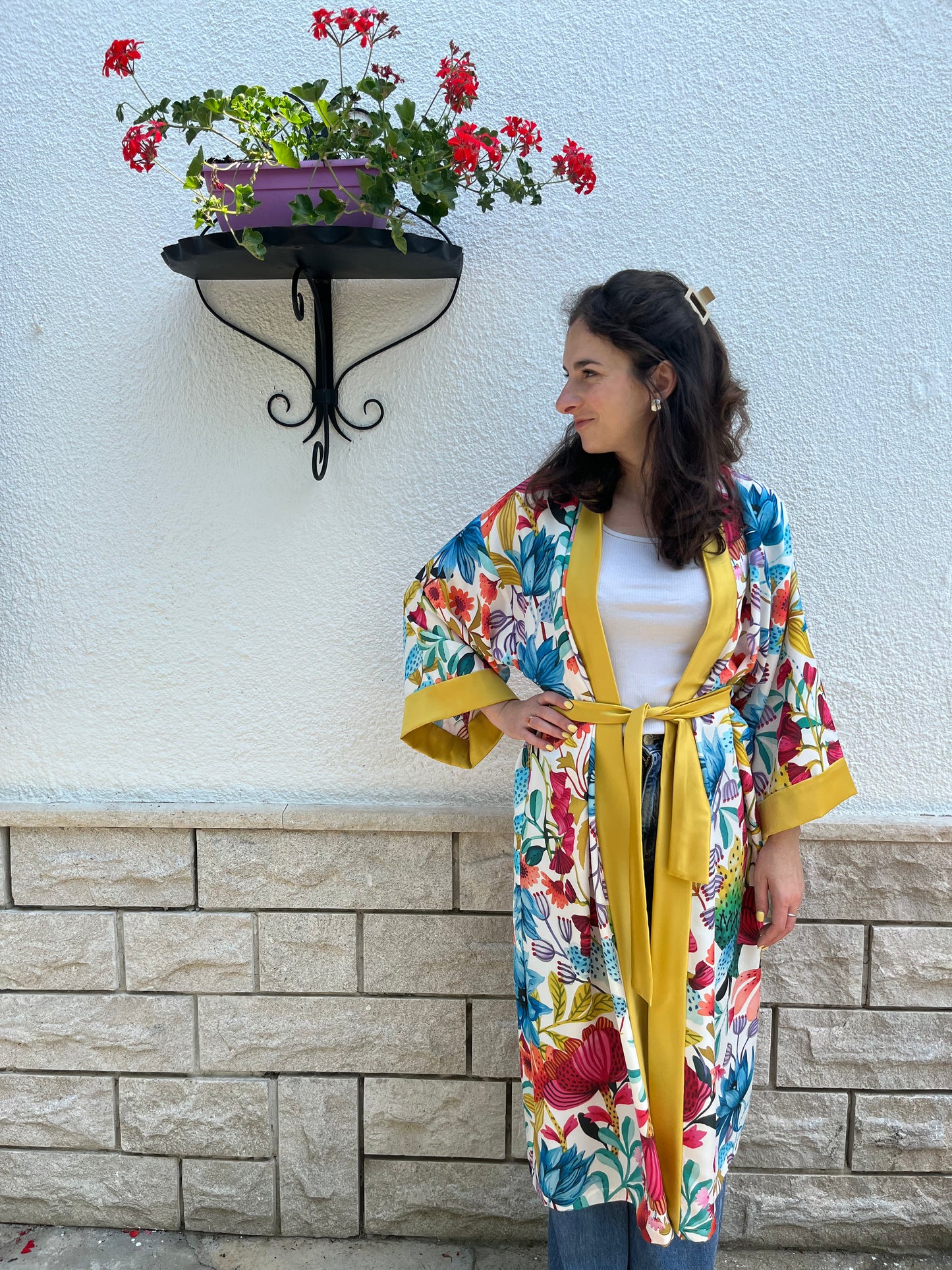 Kimono lungo in seta