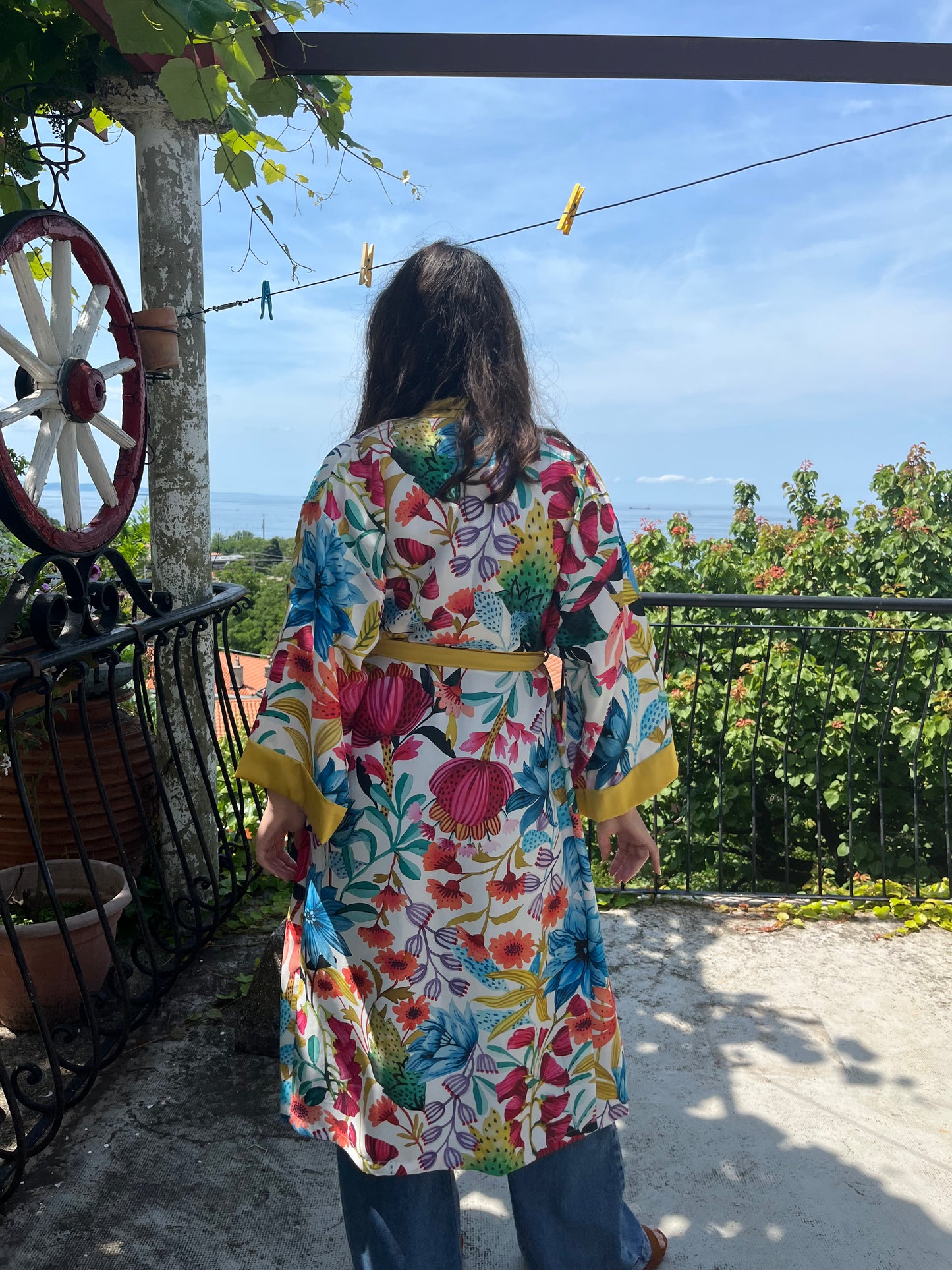 Kimono lungo in seta