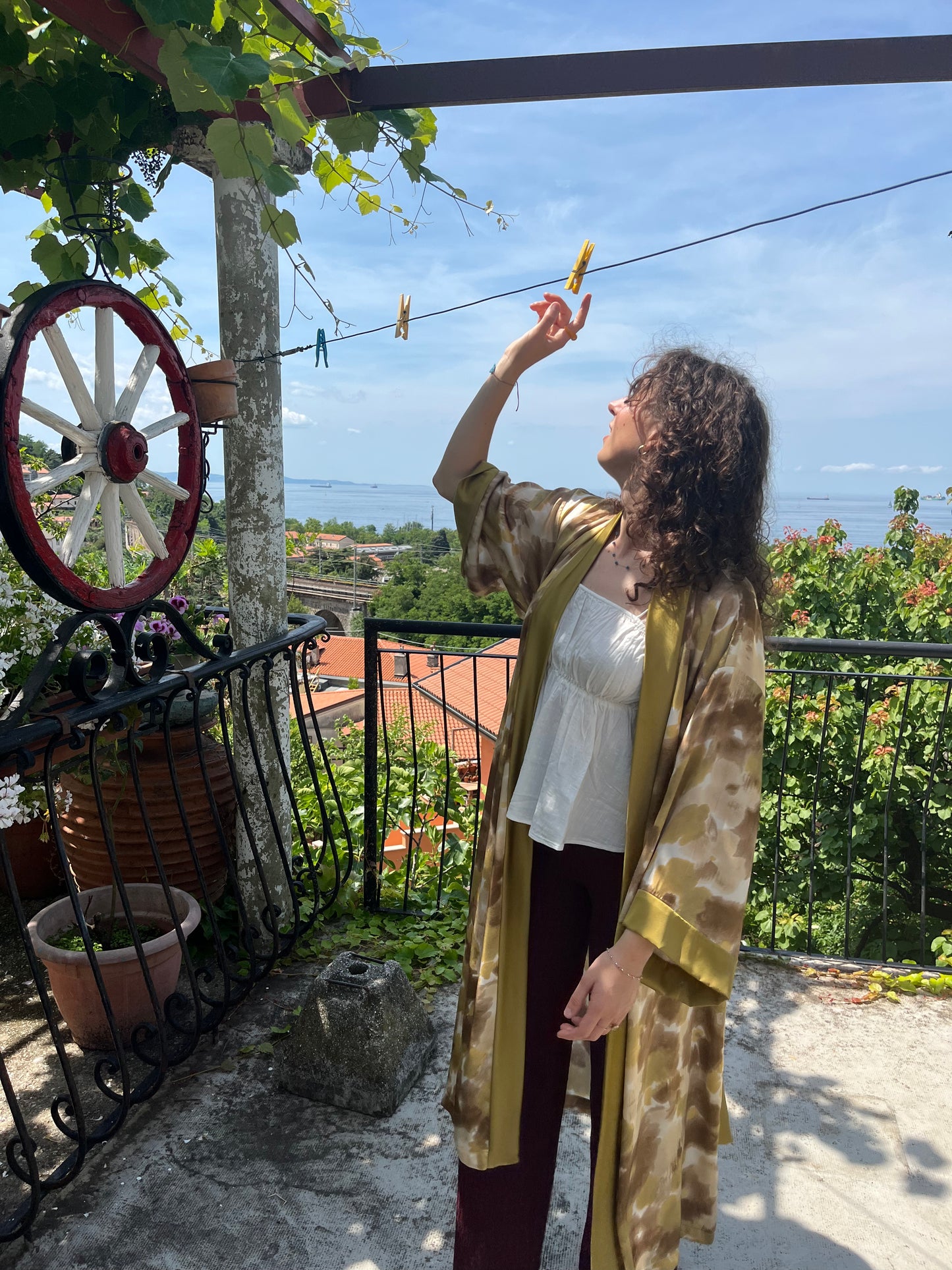 Kimono lungo in viscosa