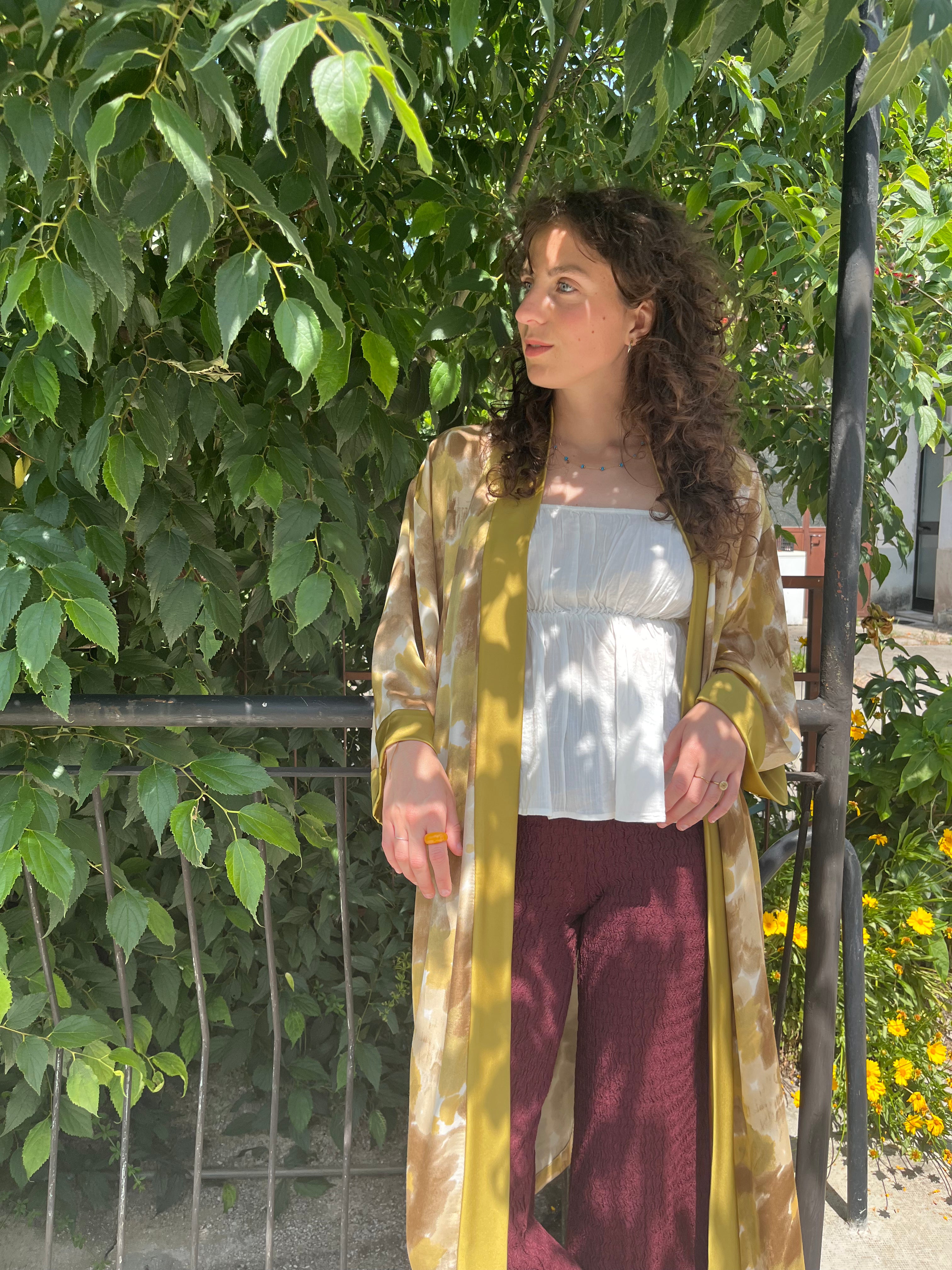 Kimono lungo in viscosa