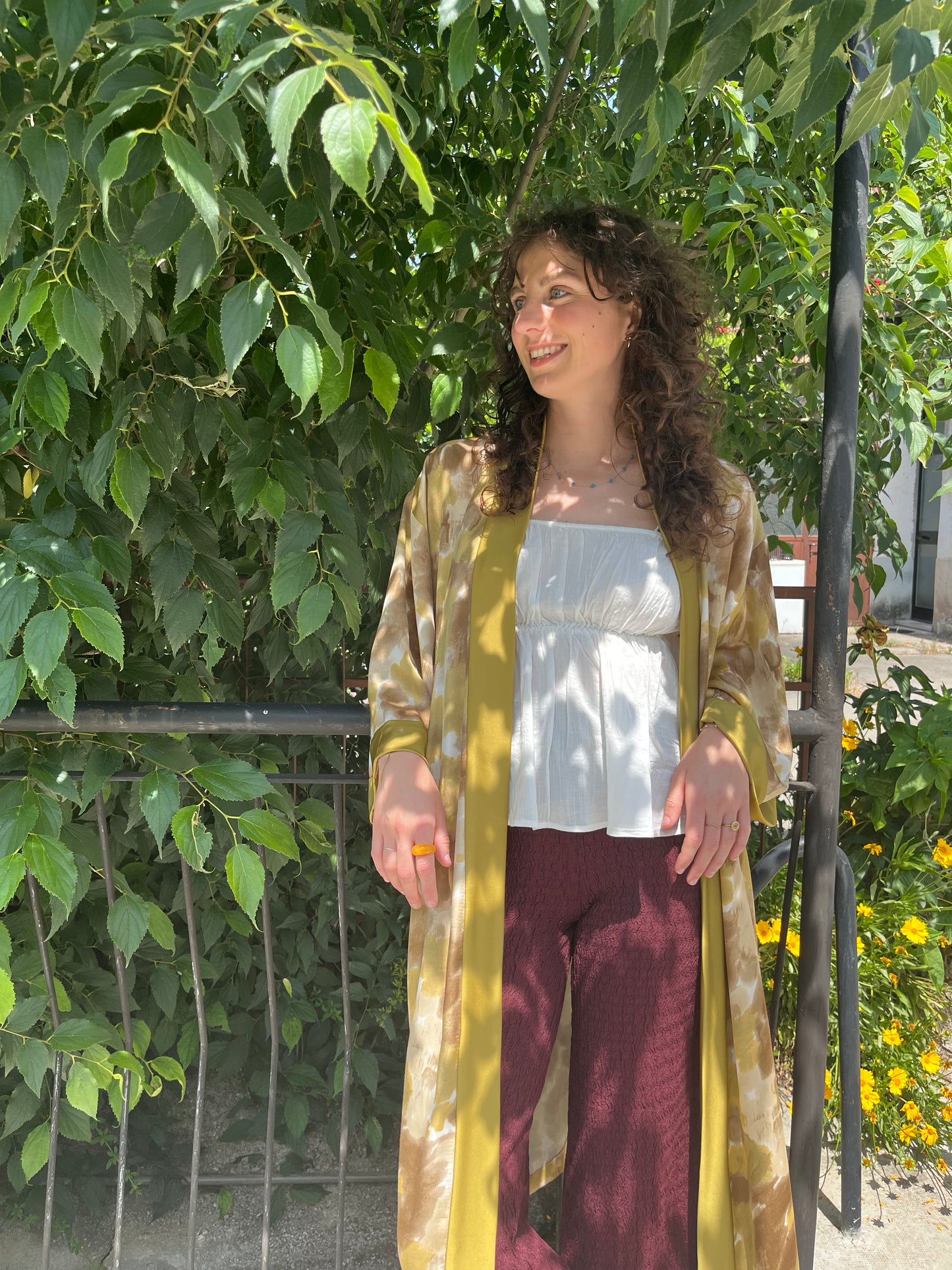 Kimono lungo in viscosa
