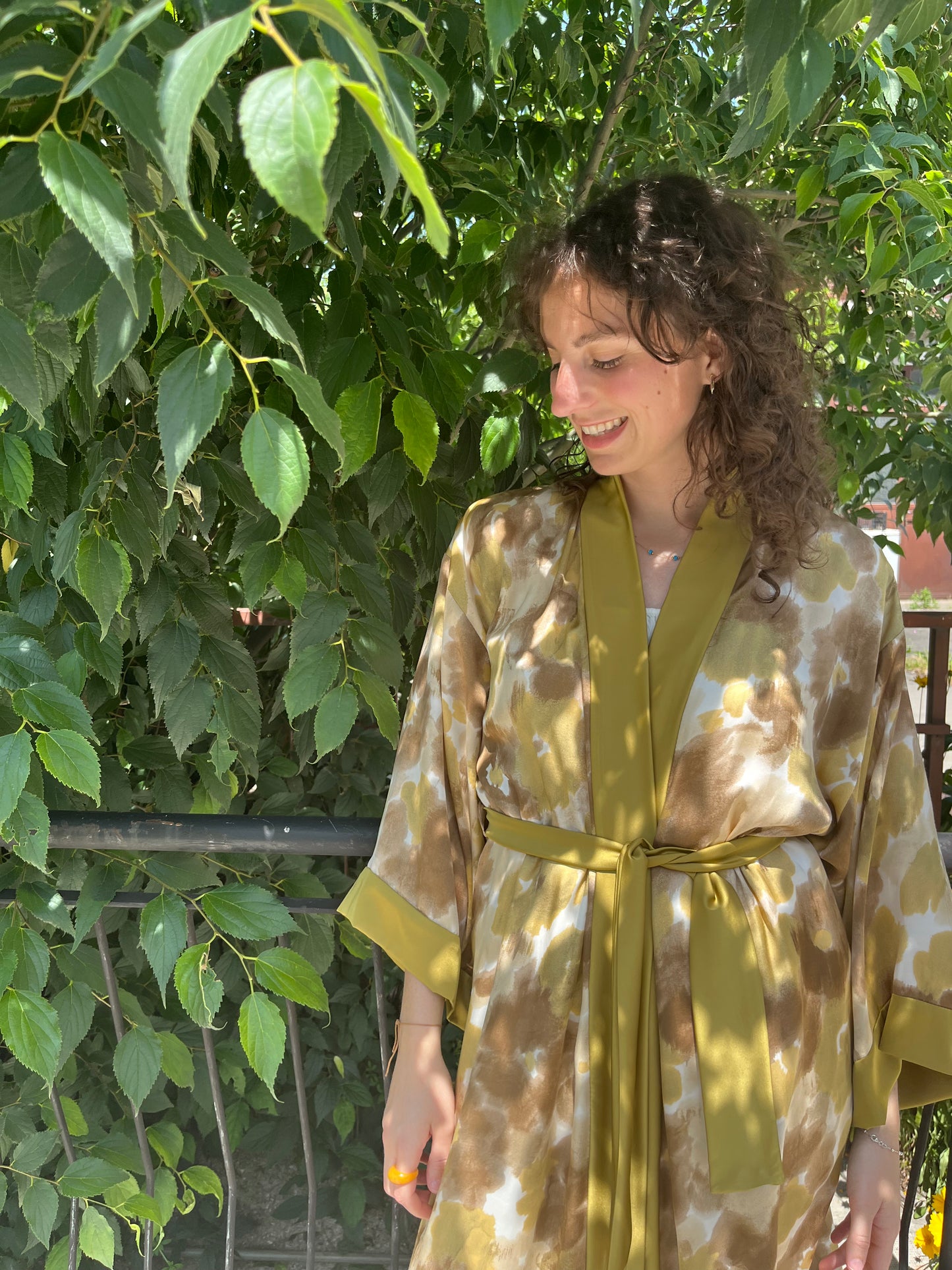 Kimono lungo in viscosa