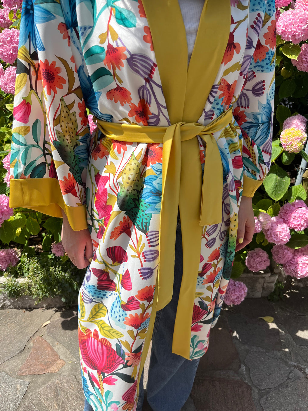 Kimono lungo in seta
