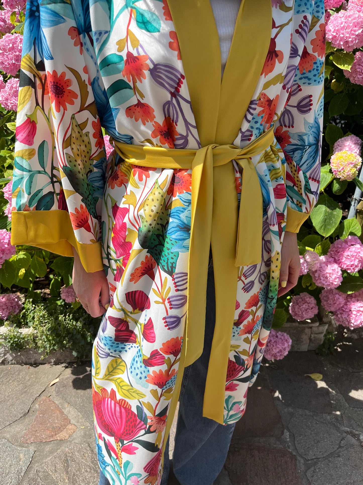 Kimono lungo in seta