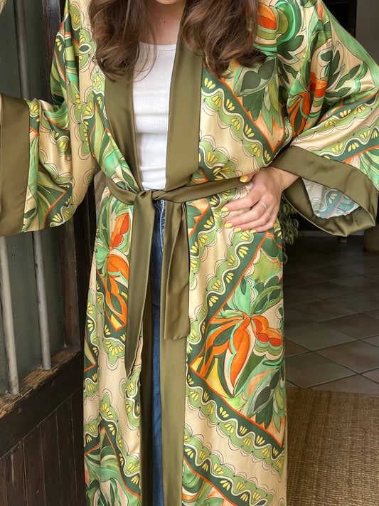 Kimono lungo in seta