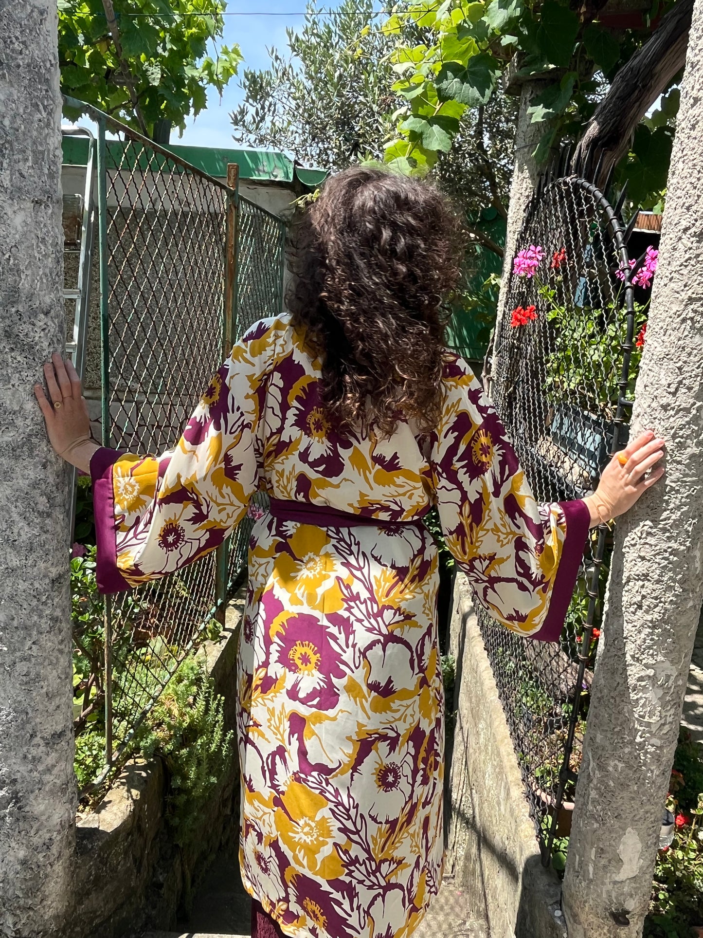 Kimono lungo in seta