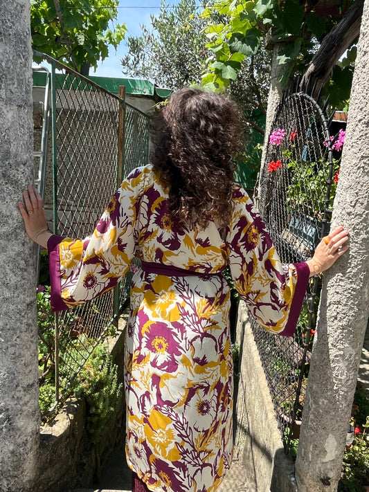 Kimono lungo in seta