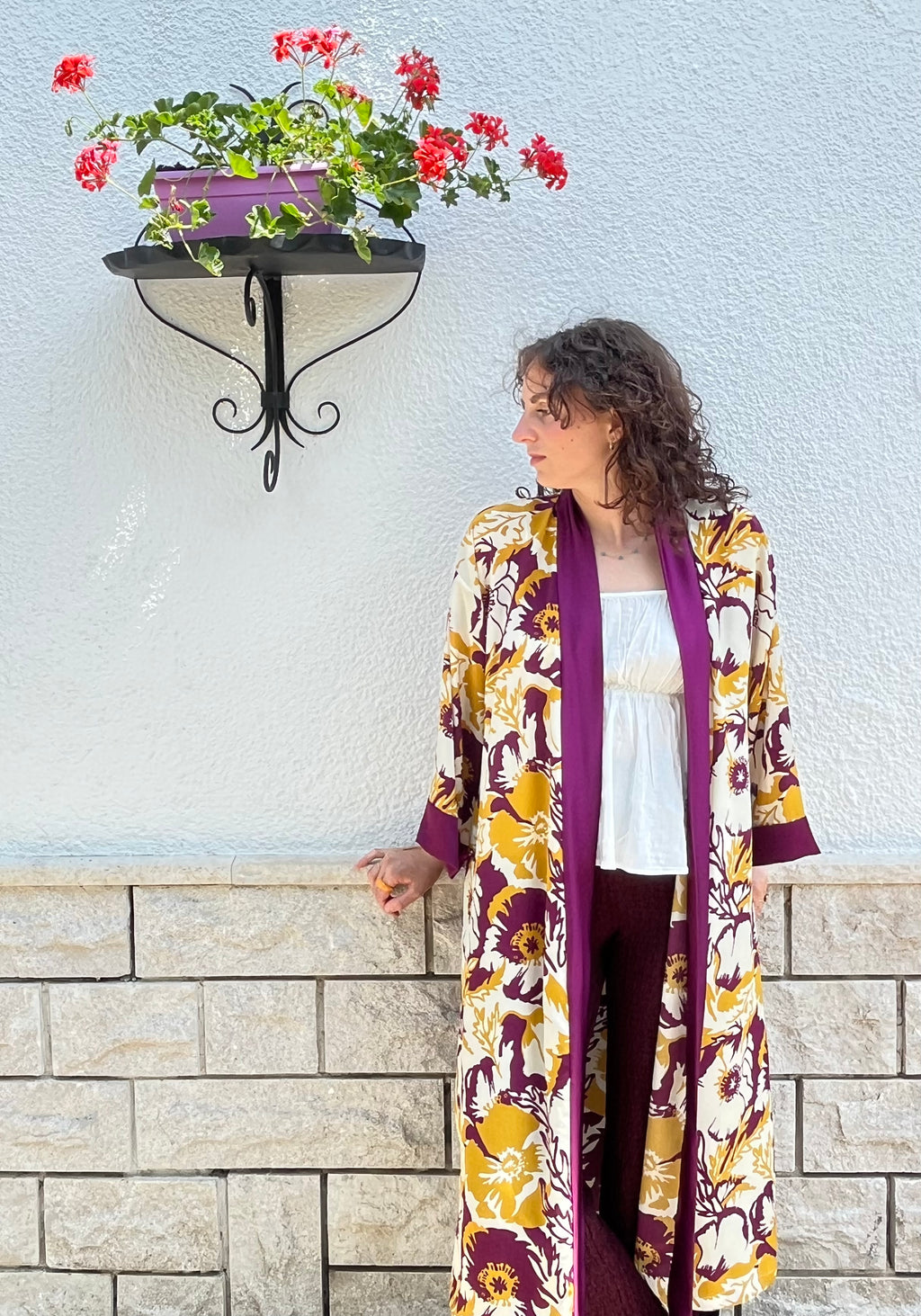 Kimono lungo in seta
