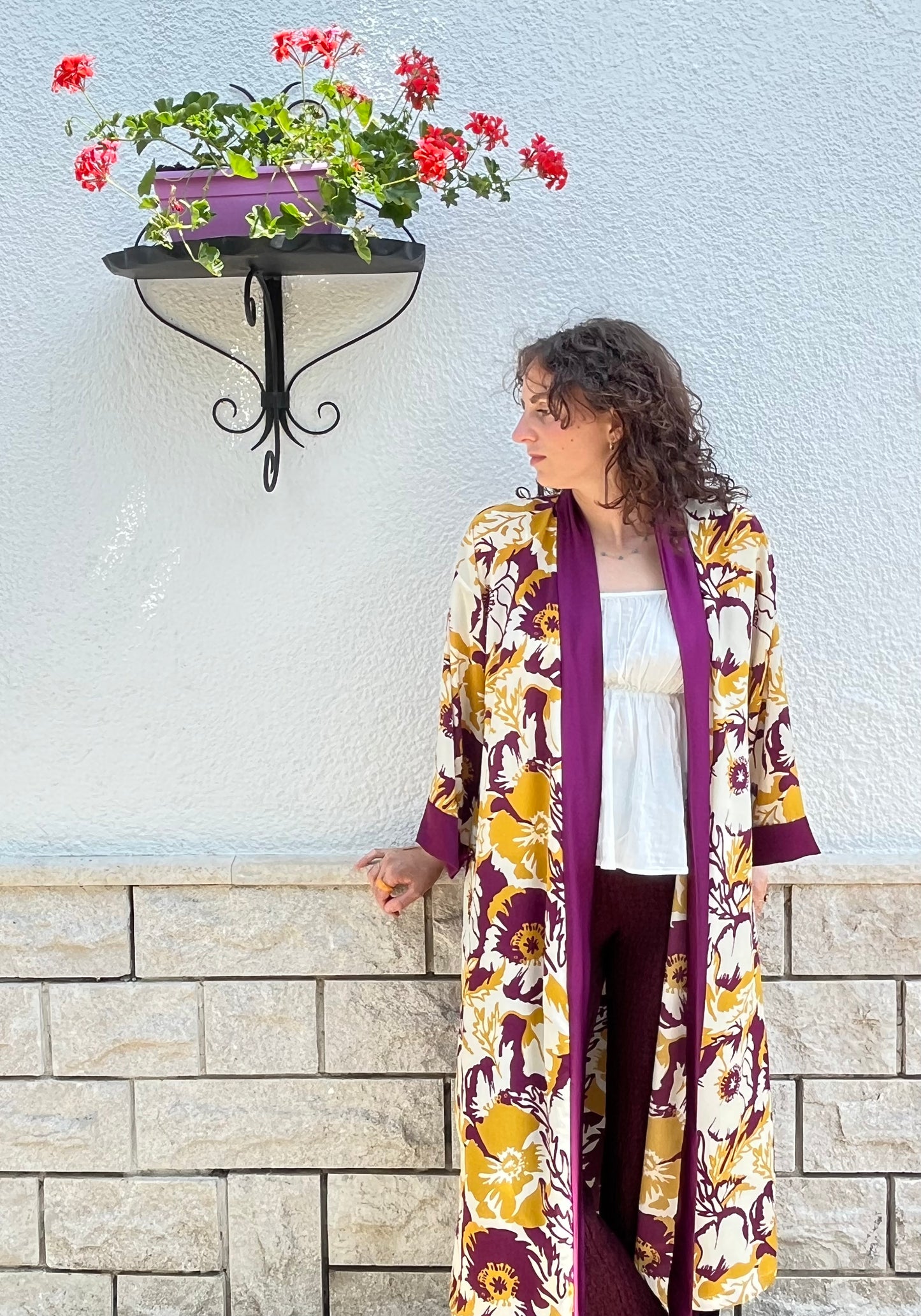 Kimono lungo in seta