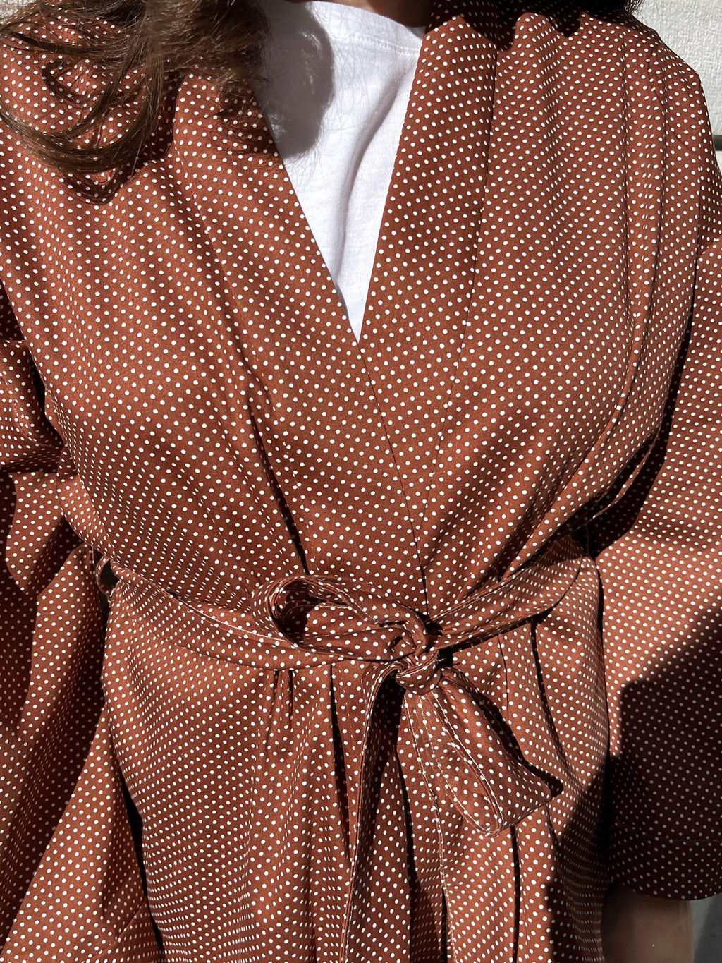 Kimono in cotone Pois Cacao